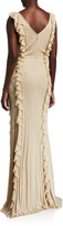 Thumbnail for your product : St. John Shimmer Ottoman Knit Ruffled Gown