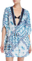 Thumbnail for your product : Blue Island Printed V-Neck Dress Swim Cover-Up