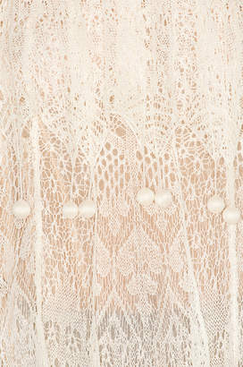Alexander McQueen Off the Shoulder Lace Sweater