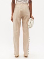 Thumbnail for your product : Altuzarra Catkin Buttoned Linen-blend Straight-leg Trousers - Beige