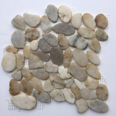 Nesttile White Flat Pebble Mosaic 12\