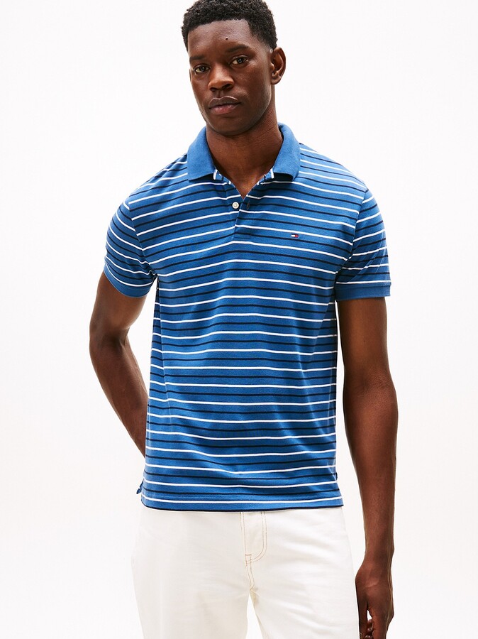 Tommy Hilfiger Men's Regular Fit Smooth Cotton Interlock Polo - Blue - L