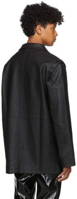 Telfar Black Faux-Leather Detachable Jacket