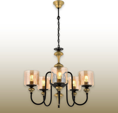 Rosdorf Park Metal Body Cylinder Glass Cap Vintage Chandelier
