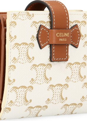 Celine Small Strap Wallet in Triomphe Canvas and Lambskin