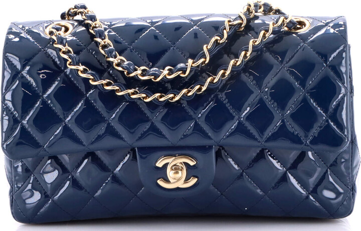 Chanel Classic Double Flap Bag Quilted Patent Medium