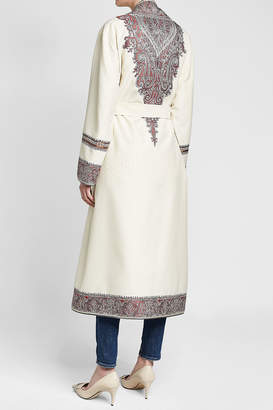 Etro Embroidered Coat with Wool, Silk and Metallic Thread