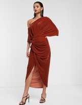 Thumbnail for your product : ASOS EDITION drape asymmetric maxi dress in velvet