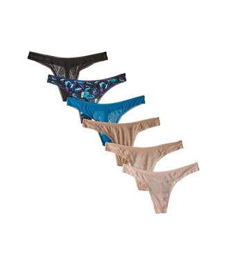 OnGossamer 6-Pack Mesh Hip G G2099P (Wind Blossom Multi) Women's Underwear
