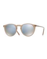 Thumbnail for your product : Oliver Peoples O'Malley NYC Peaked Round Mirrored Sunglasses