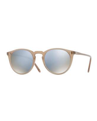 Oliver Peoples O'Malley NYC Peaked Round Mirrored Sunglasses
