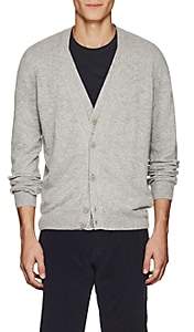 Tomas Maier MEN'S WOOL DOUBLE-LAYERED V-NECK CARDIGAN - LIGHT GRAY SIZE L