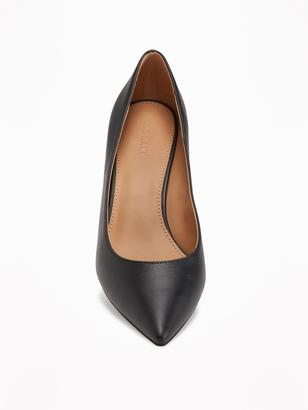 Old Navy Faux-Leather Mid-Heel Pumps for Women