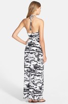 Thumbnail for your product : T-Bags 2073 Tbags Los Angeles Print Halter Maxi Dress