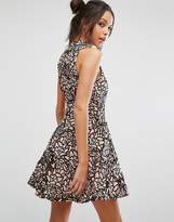 Thumbnail for your product : Missguided High Neck Contrast Lace Skater Dress