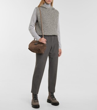 Brunello Cucinelli Cashmere-blend turtleneck sweater