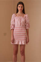 Thumbnail for your product : The Fifth IRIS CHECK LONG SLEEVE DRESS peach w white