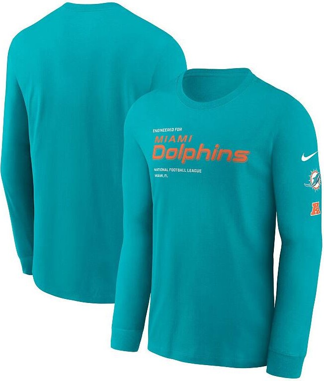 Men's Nike Aqua Miami Dolphins Play to Win Essential Long Sleeve T-Shirt