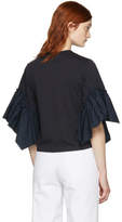 Thumbnail for your product : See by Chloe Navy Ruffle Sleeve T-Shirt