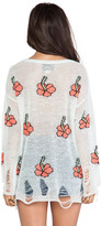 Thumbnail for your product : Wildfox Couture Lenon Tangerine Hibiscus Pullover