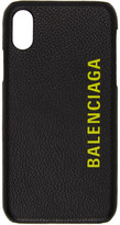 Thumbnail for your product : Balenciaga Black Leather Logo iPhone X Case