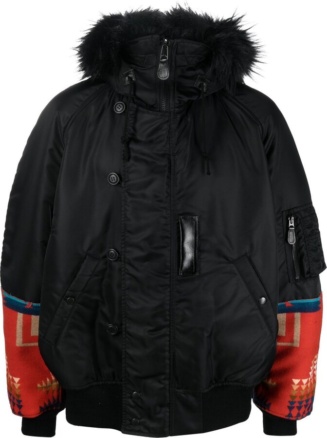 puffer jacket with fur hood for men
