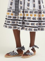 Thumbnail for your product : Dodo Bar Or Fabiana Gingham-strap Leather Espadrilles - Black White