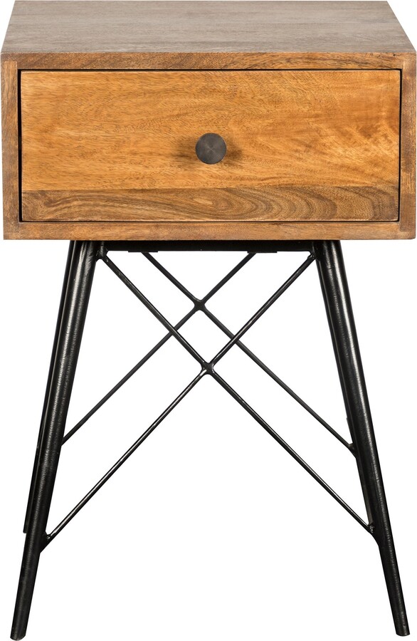 Dunelm Finchley 1 Drawer Bedside Table, Mango Wood Brown ShopStyle Nightstands