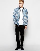 Thumbnail for your product : Son Of Wild Printed Denim Bomber Jacket