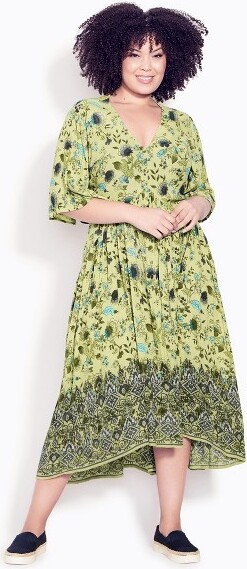 Tæmme kubiske brysomme Evans | Women's Plus Size Val Crinkle Border Maxi Dress - - 14W - ShopStyle
