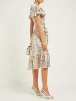 Thumbnail for your product : The Vampire's Wife The La Floral-print Silk-satin Midi Dress - Womens - Green Multi