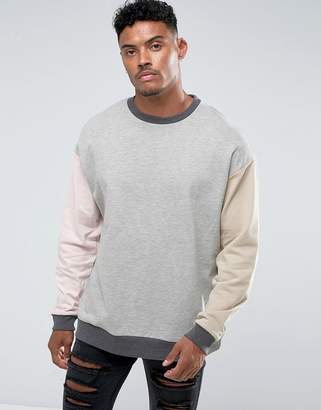 ASOS Oversized Colour Block Sweatshirt