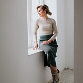 Thumbnail for your product : STUDIO MYR - Raindrops Rib Knit Midi Skirt With Sparkles - Teal Blue Blend