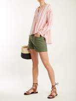 Thumbnail for your product : Masscob V Neck Striped Cotton Top - Womens - Pink Stripe