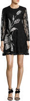 Thumbnail for your product : Sachin + Babi Avant Long-Sleeve Floral Lace Cocktail Dress, Jet
