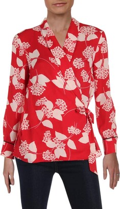 Nine West Women's Printed JKT with WRAP TIE Detail and Cuffed Sleeves