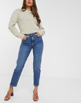 Thumbnail for your product : Vero Moda cotton straight leg jeans in mid blue - MBLUE