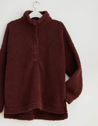 aerie cloud sherpa oversized button pullover