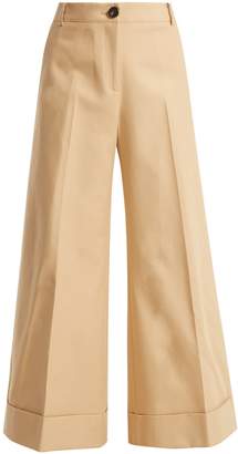 KHAITE Carine cotton-twill wide-leg trousers