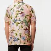 Thumbnail for your product : River Island Mens Pink hawaiian print short sleeve shirt