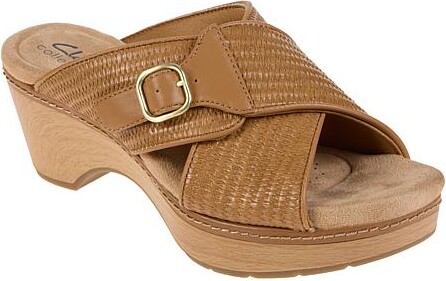 Clarks Collection Seannah Nora Modern Casual Wedges - Orange - Size 12