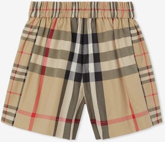 Burberry Childrens Patchwork Check Cotton Shorts Size: 10Y