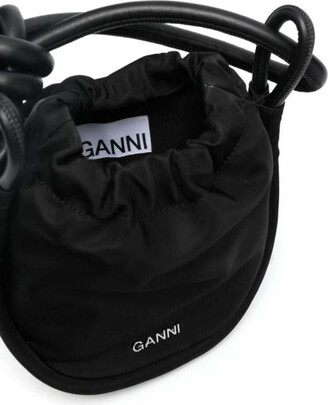 GANNI Women's Knot Small Bucket in Black GANNI