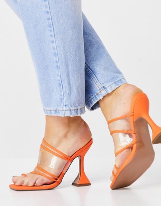 ASOS DESIGN Next toe loop strappy heeled sandals in orange