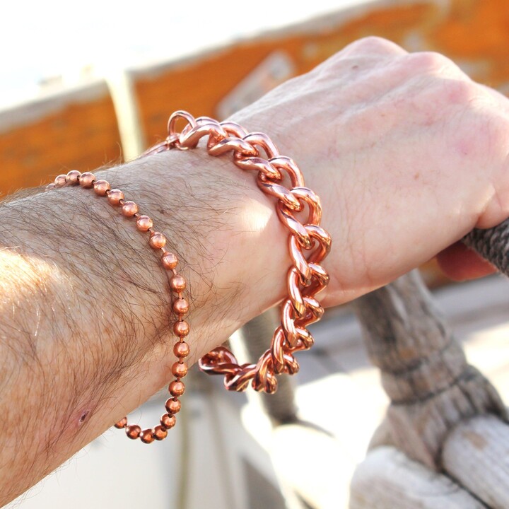 Copper Curb Chain Bracelet Extra Bold 13mm Pure All