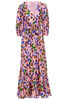 Thumbnail for your product : Borgo de Nor Ariel Gathered Floral-print Silk-twill Maxi Dress