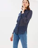 Thumbnail for your product : Warehouse Textured Spot Blouse