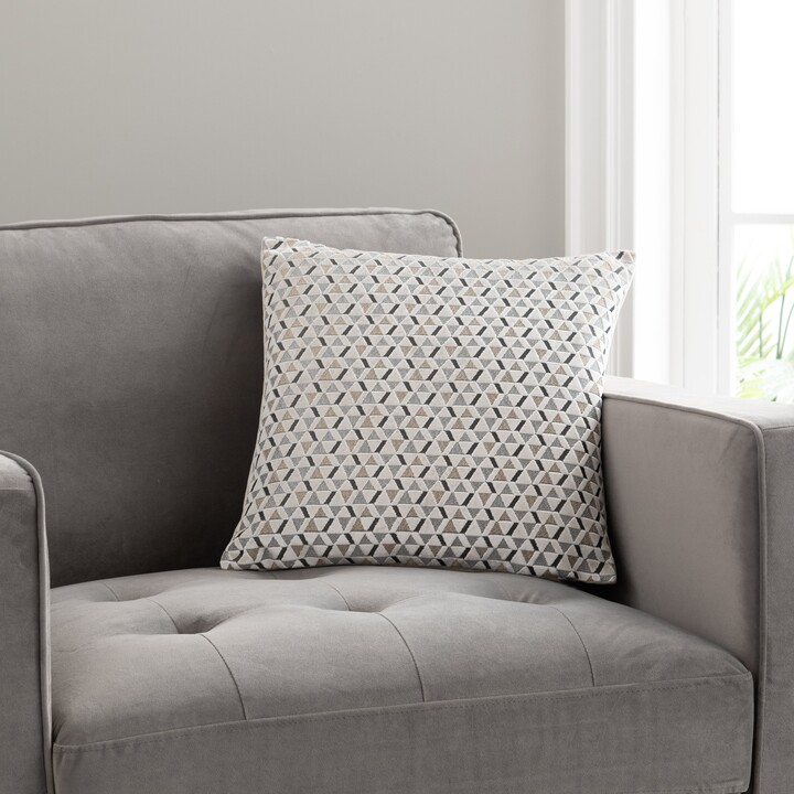 Dunelm Cut Velvet Mini Triangles Cushion Cream/Black ShopStyle