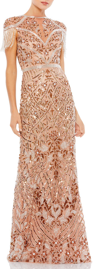 fringe evening gowns