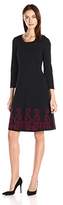 Thumbnail for your product : Nine West Women's 3/4 SLV DBL Jacquard Dress with Flared Hem